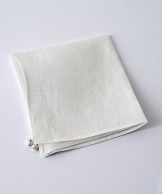 AND WOOL 〈フォーマルシーンにもギフトにもお勧めな上質素材〉フレンチリネンのハンカチ（ビーズモチーフ）