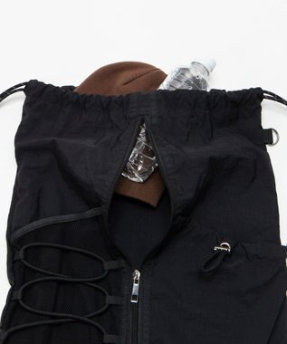 WEGO 【ユニセックス着用ITEM】センターzipナップサック ブラック