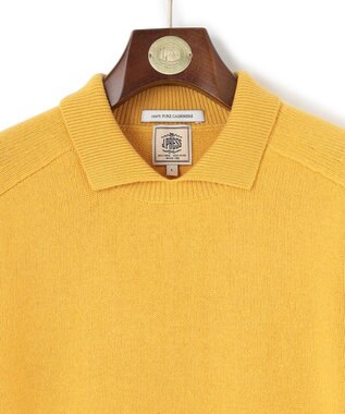 J.PRESS MEN ポロカラー カシミヤニット イエロー系