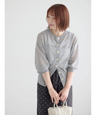Te chichi 14G前後2WAYクルーカーディガン グレー