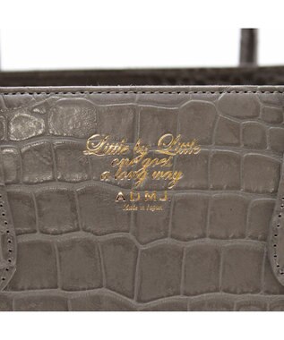A.D.M.J. 【牛革】クロコダイル型押しトート32cm(Dカン付) スモーク