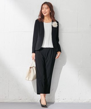 ANY SIS 【洗える】フロントプリーツシフォン ブラウス オフホワイト