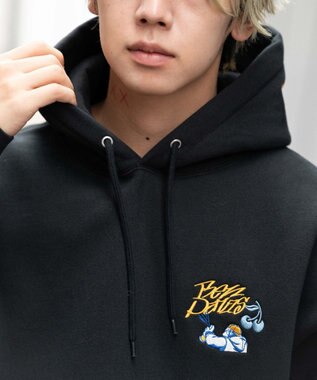 WEGO 【ユニセックス着用ITEM】別注BENDAVISグラフィックプルパーカー ブラック