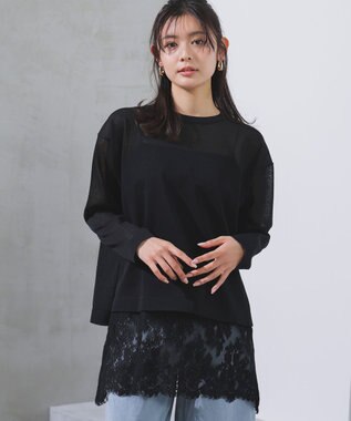 UNFILO L シアーフォルムニット クルーネック