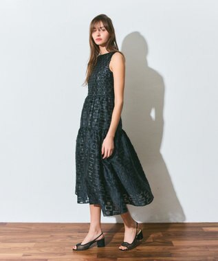 GRACE CONTINENTAL キカドットジャガードドレス ブラック