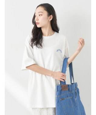 earth music&ecology Ｌｅｅ×ｅ．ｍ．ａ．ｅ　ＢＵＬＬＤＯＧ　ＰＲＩＮＴ　ＴＥＥ Off White