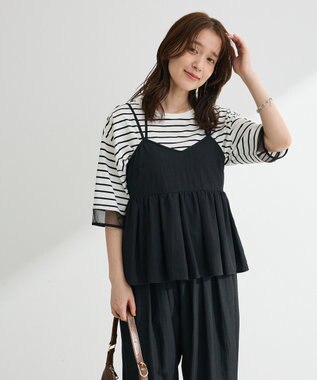 Green Parks ＳＥＴ２点キャミビスチェ＋ワイドパンツ Black