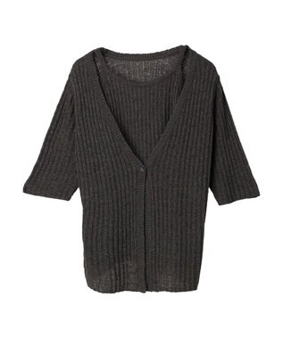 Green Parks テープヤーンドッキングニットプルオーバー Charcoal Gray