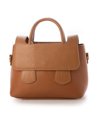 UNBILLION 【テレビ ドラマ着用アイテム】カシュカシュ cachecache / クロコダイル風フラップ2wayミニボストン キャメル