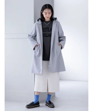 Green Parks ２ｗａｙフード取り外し比翼コート Gray