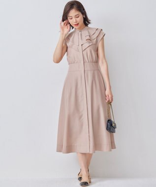 組曲 S 【WEB限定】シアーボイル ラッフルワンピース ラテベージュ系