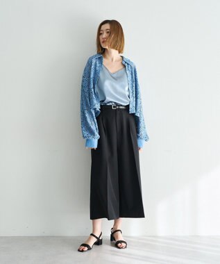 YECCA VECCA ベルトSETクロップド丈パンツ Black