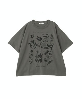 Green Parks ■ＷＩＴＨ　ＫＵＲＵＭＩ．Ｎ　フラワーｐｔＴシャツ Charcoal Gray
