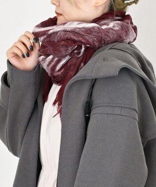 muto ニードルパンチ シルクウールストール wine