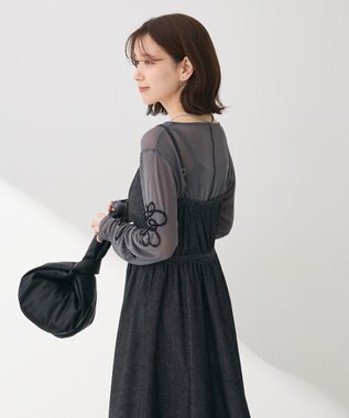 Green Parks ・ＳＵＧＡＲ　ＳＰＯＯＮ　コルセットデニムキャミワンピ Black