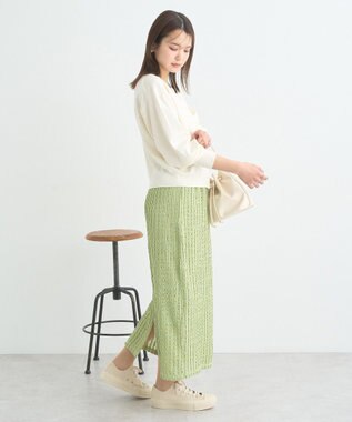 earth music&ecology ＵＶカット加工クルーネックニットカーディガン Ivory