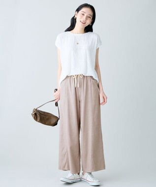 ANY L レースフレンチスリーブプルオーバー オフフリル