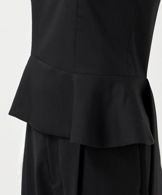 23区 S 【エステータ】ライトダブルクロス バックリボン ペプラムトップス ブラック系