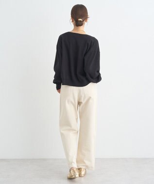 earth music&ecology ＵＶカット加工クルーネックニットカーディガン Black