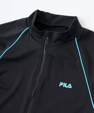 OP／FILA 【FILA】男女兼用ベーシックラッシュガード ブラック×サックス