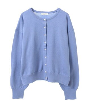 earth music&ecology ＵＶカット加工クルーネックニットカーディガン Sax