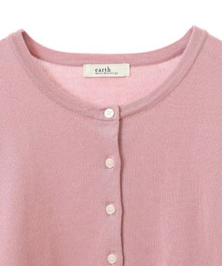 earth music&ecology ＵＶカット加工クルーネックニットカーディガン Pink