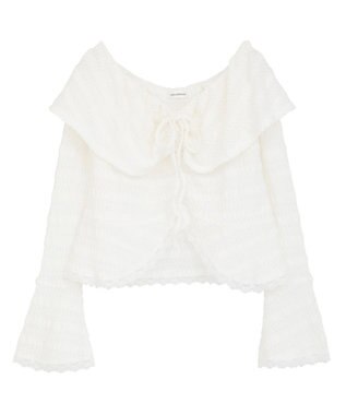 Green Parks シャーリングオフショルプルオーバー Off White