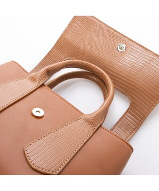 UNBILLION 【テレビ ドラマ着用アイテム】カシュカシュ cachecache / クロコダイル風フラップ2wayミニボストン キャメル