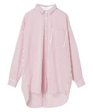 AMERICAN HOLIC イージーケアバックオープンシャツチュニック Red