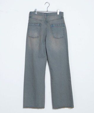 WEGO ダメージデニムワイドパンツ デニム中濃加工色