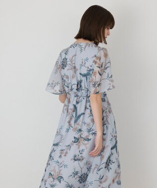 GRACE CONTINENTAL シノワズリプリントワンピース ブルー