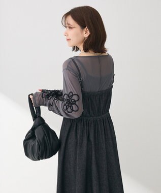 Green Parks ・ＳＵＧＡＲ　ＳＰＯＯＮ　コルセットデニムキャミワンピ Black