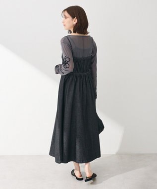 Green Parks ・ＳＵＧＡＲ　ＳＰＯＯＮ　コルセットデニムキャミワンピ Black