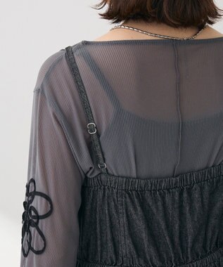 Green Parks ・ＳＵＧＡＲ　ＳＰＯＯＮ　コルセットデニムキャミワンピ Black