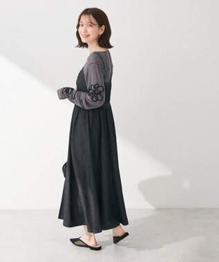 Green Parks ・ＳＵＧＡＲ　ＳＰＯＯＮ　コルセットデニムキャミワンピ Black