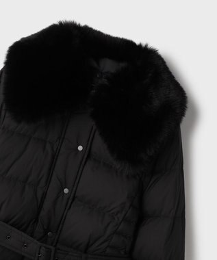 GRACE CONTINENTAL ファーカラーロングダウン ブラック