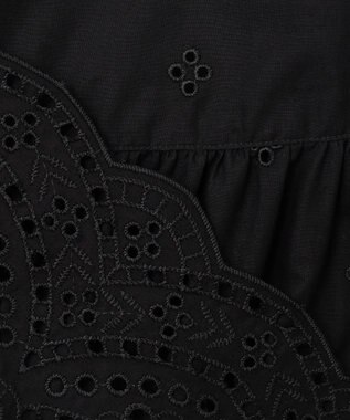 23区 【SLOW/洗える】エンブロイダリーレース ブラウス ブラック系