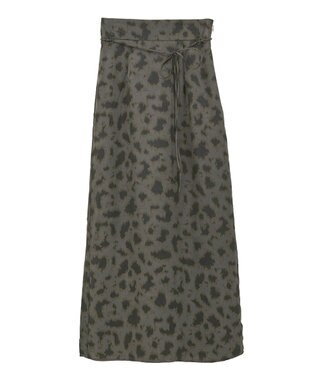 CRAFT STANDARD BOUTIQUE ヒョウ柄プリントIラインスカート Gray