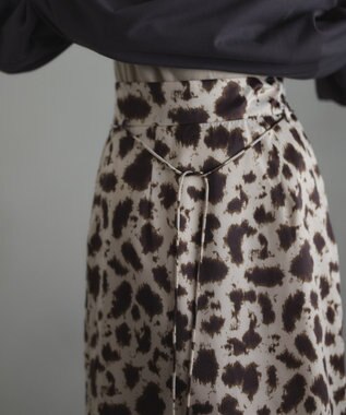 CRAFT STANDARD BOUTIQUE ヒョウ柄プリントIラインスカート Beige