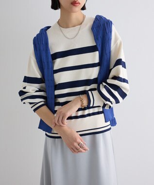 Green Parks スウェットライクニットプルオーバー Border