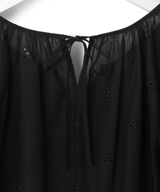 23区 【SLOW/洗える】エンブロイダリーレース ブラウス ブラック系