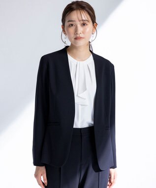 ANY SIS S 【洗える】セレモニーダブルクロス カラーレス ジャケット ネイビー