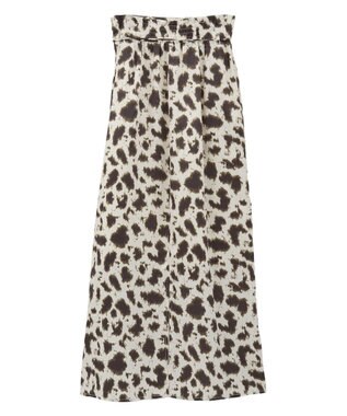 CRAFT STANDARD BOUTIQUE ヒョウ柄プリントIラインスカート Beige