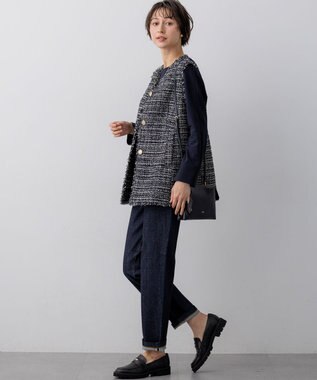 23区 【先行予約】GIOLICAツイード フォルム ジレ モノトーンミックス