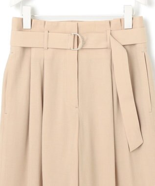 ICB 【接触冷感・UVカット・洗える】 T/Rドライリネン ワイドストレートパンツ ベージュ系