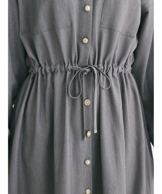 Green Parks ・ＥＬＥＮＣＡＲＥ　ＤＵＥ　Ｖネックイロイロ釦ワンピース Gray Mixture