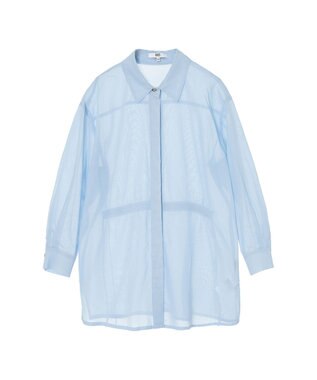 DAKS バックドローストリング コットンシャツ ブルー