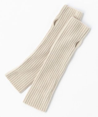 UNFILO 【洗える】ふわふわニット アームウォーマー グレージュ