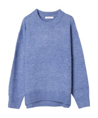 Green Parks ｆｕｗａっとメランジ前後差ニットプルオーバー Blue