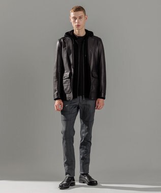 JOSEPH HOMME ライトゴートシュリンクレザー　ジャケット ブラック系